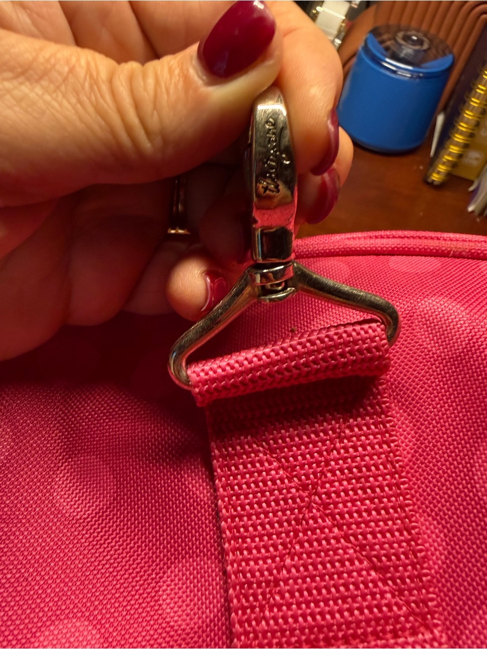thirty-one Hot Pink Polka Dot Tote/gym Bag w/handles, no shoulder strap - Picture 8 of 11